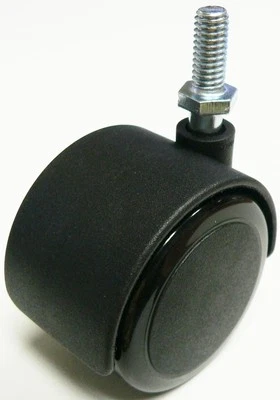 Oajen 60mm 2-3/8" heavy duty soft wheel caster, 5/16" - 18 x 1" stem, set of 4