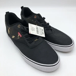 Levis Men's Lance-Camo-CVS Sneakers Low-Top Shoes Black Olive Size 13 Comfort - Picture 1 of 10
