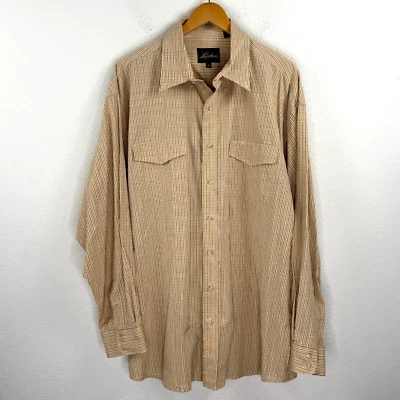 Camisa a Cuadros Lucchese Bootmaker Clásica Manga Larga Vaquero Occidental Marrón Talla XL Foto 1 de 4