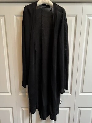 NUDE: Cardigã de linho Masahiko Maruyama tamanho. Grande (preto)/Yohji Yamamoto/Rick Owens/ - Imagem 1 de 4