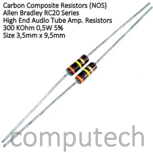 2 pezzi 300 KOhm 0,5W 5% Resistenze impasto di carbone Allen-Bradley 300K 1/2W - Foto 1 di 1