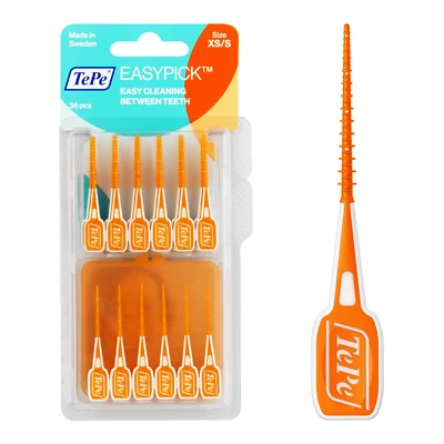TEPE EasyPick™ naranja - paquete XS/S 36, selecciones de hilo dental Foto 1 de 4