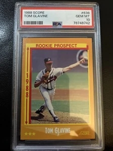 1988 Score - #638 Tom Glavine (RC) PSA GEM MINT 10 - Picture 1 of 2
