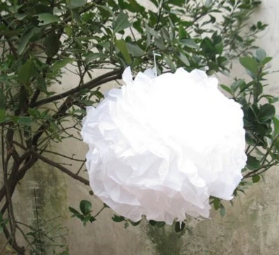 10 pompones de papel de seda blanco decoración boda fiesta 30 cm diámetro Foto 1 de 4