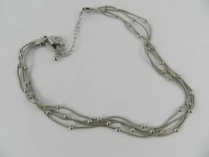 Inc Silberfarben Vierfachstrang 12" Halsband - Neu - Bild 1 von 1