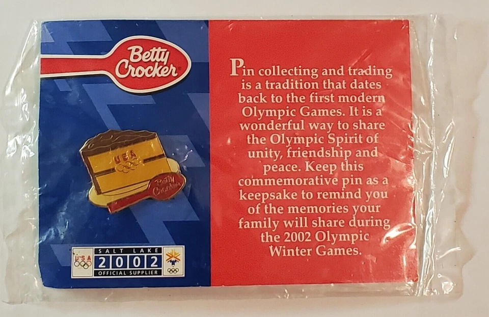 VINTAGE ~Betty Crocker - 02' Olympics Winter Games/Salt Lake - Hat/Lapel Pin - 8 - Image 1 of 4
