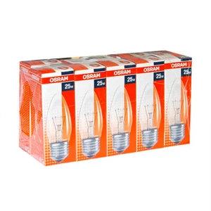10 x Osram Glühbirnen Kerzen 25Watt E27 klar 230V Glühlampen warmweiß dimmbar - Bild 1 von 2