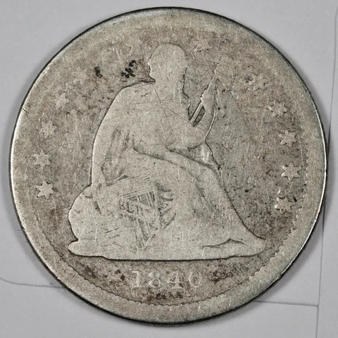 1840 Seated Liberty Quarter.  VG .  183392 Cover