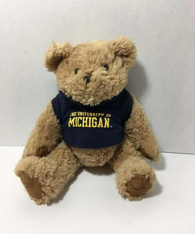 University Of Michigan Teddy Bear Plush 9" Wolverines MCM Traditional Blue Maize Cover