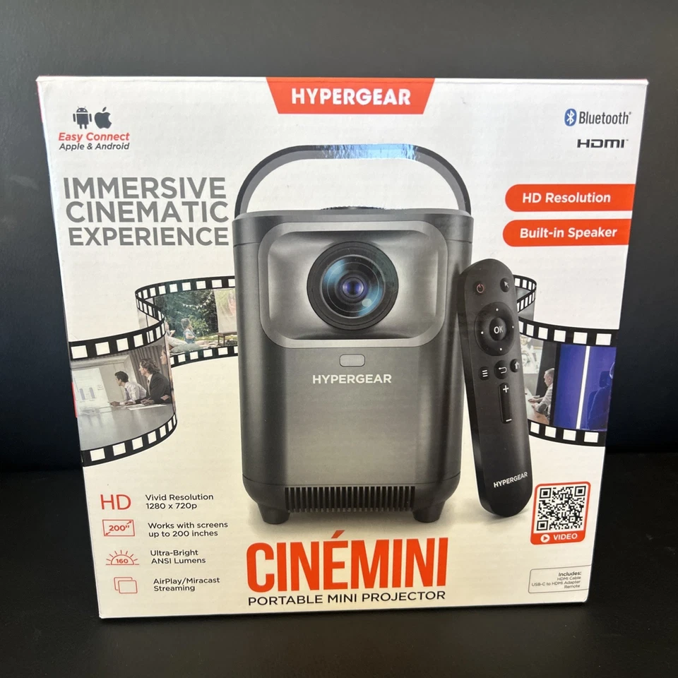 NEW Hypergear CinéMini Portable Mini Projector HD Bluetooth & Built In Speaker - Image 1 of 4