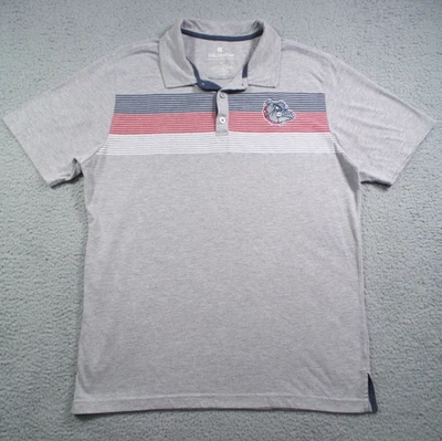 Gonzaga Bulldogs Shirt Mens Size Large Gray Polo Short Sleeve Colosseum NCAA - Image 1 of 4