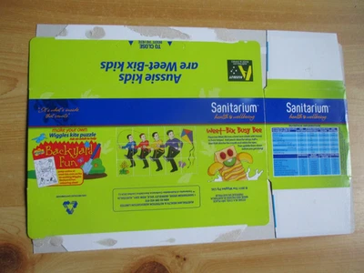 SANITARIUM EMPTY BOX: THE WIGGLES STICKER SHEET  #5 (STICKE RENCLOSED IN BOX). - Image 1 of 3