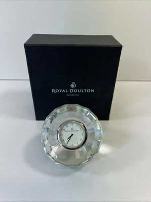Royal Doulton Radiance Crystal Desk Mantle Clock Paperweight Boxed - Image 1 of 4