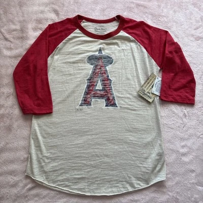 Camiseta manga raglán Majestic Threads MLB Los Angeles Angels grande nueva con etiquetas para mujer Foto 1 de 4