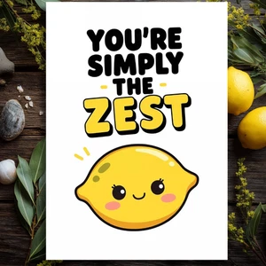 Tarjeta de cumpleaños divertida You're the zest for boyfriend Lemon Joke juego de palabras A5 - Imagen 1 de 5