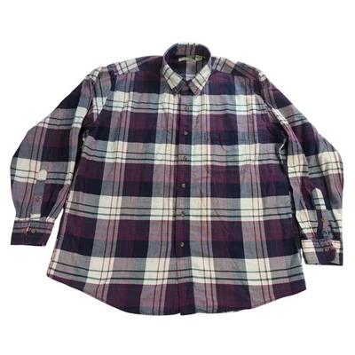 Camisa de franela a cuadros Y2K St Johns Bay algodón manga larga botón delantero XL púrpura Foto 1 de 4