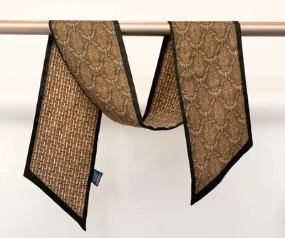 Bufanda Larga 6"x59" Estampado Marrón 30% Seda 70% Cachemira Delgada 2 Capas 16x150cm5-12 Foto 1 de 4