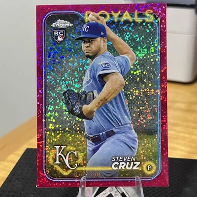 2024 Topps Chrome Steven Cruz #187 Magenta Speckle Refractor /350 - Image 1 of 2