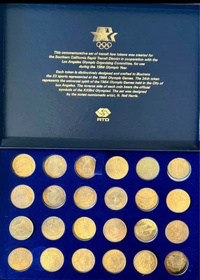 Juego de fichas de tarifa de tránsito RTD de los Juegos Olímpicos de Los Ángeles 1984 selladas 24 monedas completas Foto 1 de 4