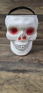 Vtg Halloween Empire Skeleton Skull Trick Or Treat Blow Mold Bucket Pre Owned - Picture 1 of 9