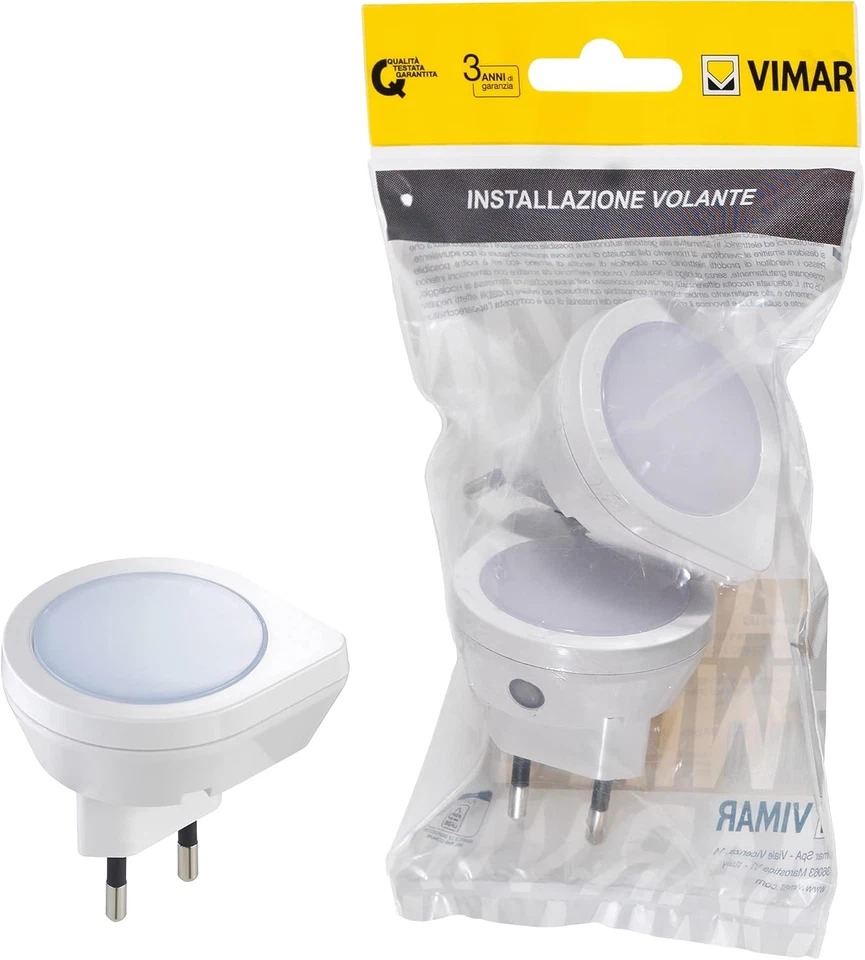Vimar FP33101 Luce Notturna a LED 2 Pezzi Accensione E Spegnimento Automatico