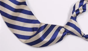 Brooks Brothers Blue Silver White Striped Silk Necktie Tie Made in USA - Picture 1 of 5