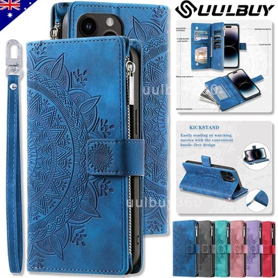 For iPhone 17 16 15 14 13 12 11 Pro Max XS/R SE/8 Case Leather Wallet Flip Cover - image 1 of 4