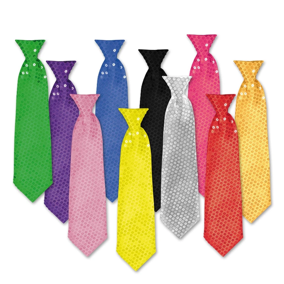 VDV BENEFIT GMBH Paillettenkrawatte Farbauswahl Glitzer Krawatte für Partys Karneval JGA Feste