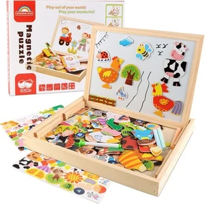 Wooden Toys Magnetic Educational Puzzle Toy Whiteboard And Chalkboard - Picture 1 of 5