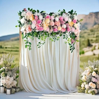 1M Artificial Rose Flower Wall Panel – Silk Wedding Party Runner Backdrop - image 1 of 4