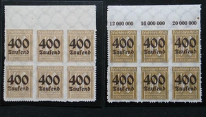 D. Reich, Nr. 300 P OR F ohne Reihenwertzahl im 6er Bl. ** INFLA Rarität !! - Bild 1 von 2