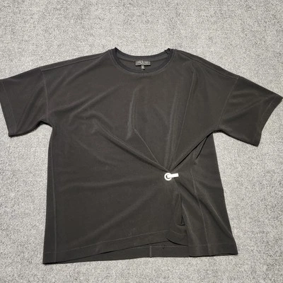 Rag & Bone Shirt Womens Large Black Cinched Silver Grommet Tee Top - Image 1 of 4