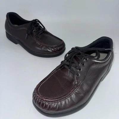 Zapatos cómodos SAS "TAKE TIME" talla 9,5 M para mujer antiguos de cuero de vino con cordones Foto 1 de 4