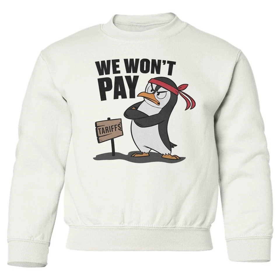 We Wont Pay Tariffs - Penguins Resist Protest Youth Sudadera Cuello Redondo Foto 1 de 1