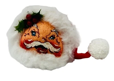 Annalee Adorno de Navidad Cabeza de Papá Noel 1990 Vintage Hecho en EE. UU. 2,5 pulgadas Foto 1 de 4