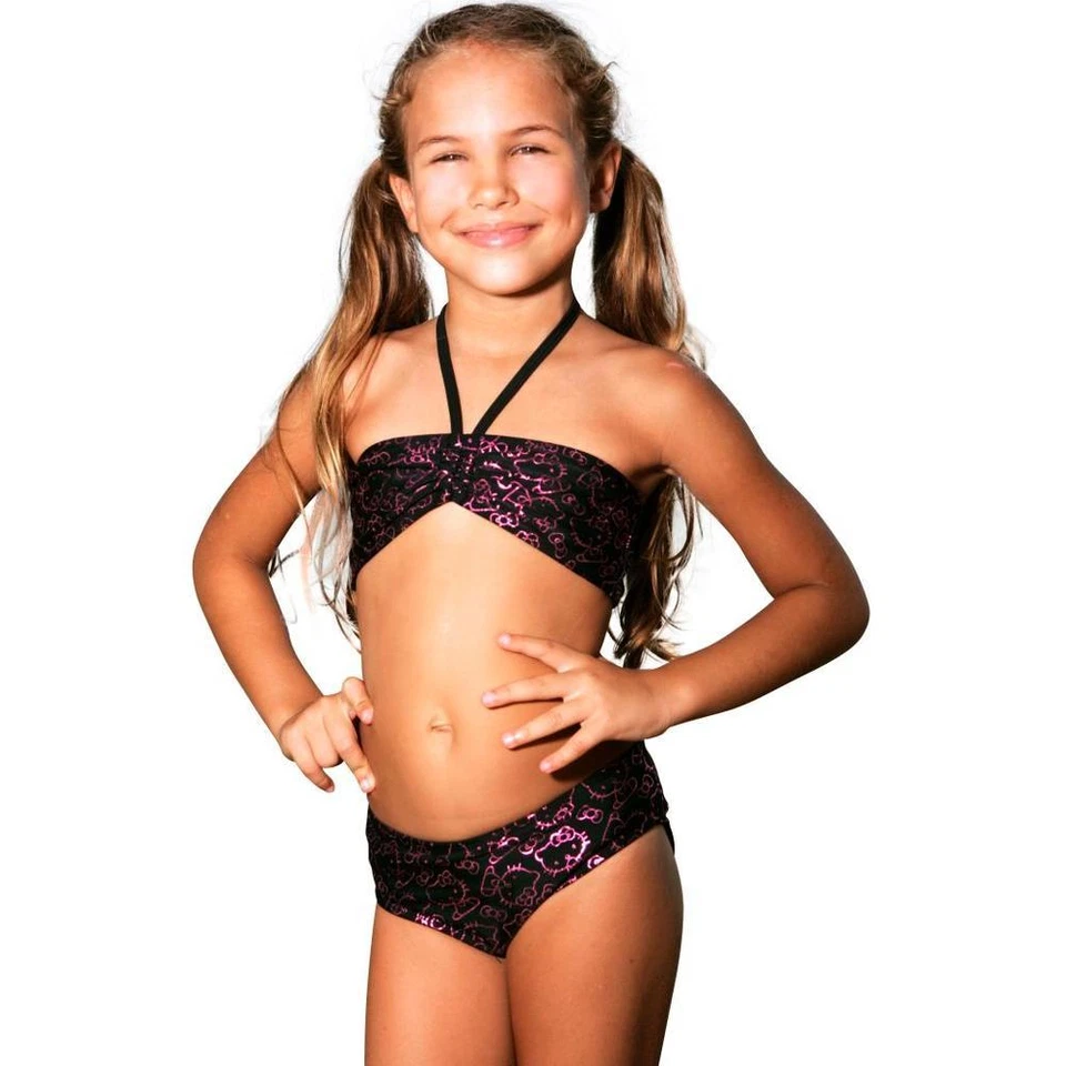 Conjunto de bikini Hello Kitty Faces Bandeau traje de baño niños pequeños y jóvenes tallas niña 6400 Foto 1 de 1