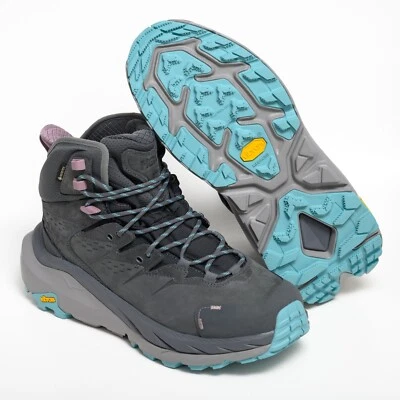 Hoka One Womens Kaha 2 Mid GTX Waterproof Boots Gray Hiking Shoes Multiple Sizes - Image 1 of 4