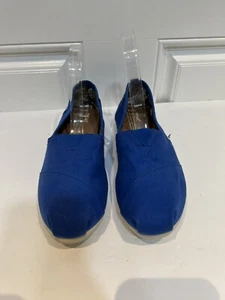 TOMS woman alpargatas blue flats soft logo One for One Elastic confort size 9.5 - Picture 1 of 6