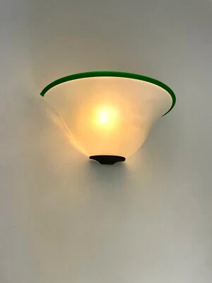 applique parete vintage antiche modernariato classica in vetro verde 1 luce E27 - Immagine 1 di 4