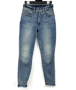 Lucky Brand Jeans Womens Size 2 High Rise Skinny Bridgette Blue Denim Fray Hem - Picture 1 of 9
