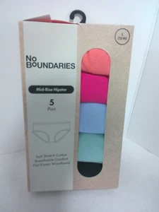 No Boundaries Mid Rise Hipster 5 Pack Panties Girls Sz L 12-14 Soft Stretch - Picture 1 of 3