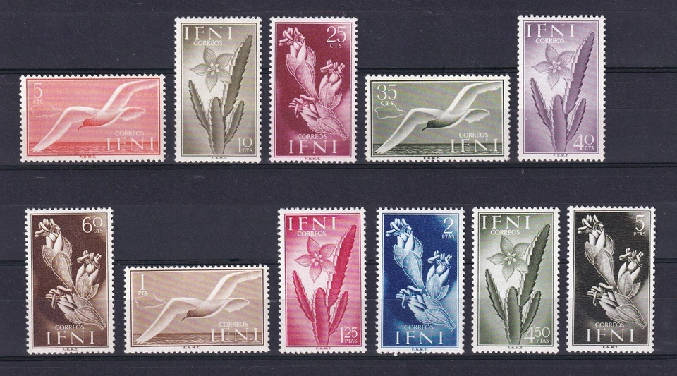 Colonias españolas. IFNI 1954 Flora y fauna Ed. 103/113  MNH Sin fij. Cat. 52 € - Imagen 1 de 2