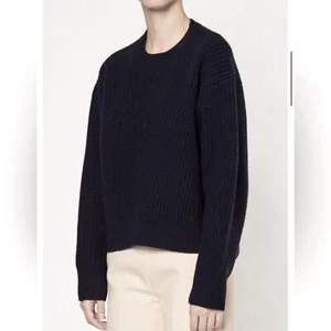 Acne Studios 100% Wool Ribbed Chunky Sweater Java Cardigan Large - Picture 1 of 10