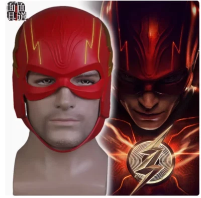 Superhero The Flash Costume Accessory LED Latex Mask Barry Allen Cosplay Helmet - Image 1 of 4