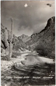 Postal antigua RPPC de Tucson, AZ Arizona, Sabino Canyon Drive - Imagen 1 de 2