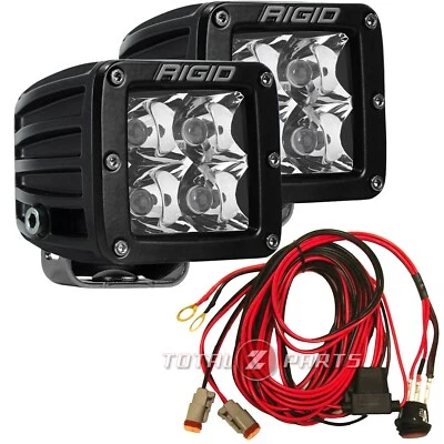 Пара точечных светодиодных 3-дюймовых световых капсул Rigid Industries® серии D Pro с жгутом проводов - Изображение 1 из 2