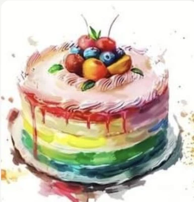 BIRTHDAY CAKE (2) CROSS STITCH PATTERN - Image 1 of 2