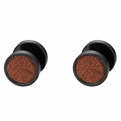 2шт мужской женщин из нержавеющей стали бирюза круглый гантели штанги серьги-гвоздики - Изображение 1 из 2