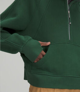 Lululemon Scuba Oversized 1/2 Half Zip Hoodie Sweatshirt EVERGLADE GREEN XL/XXL 