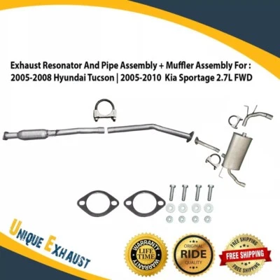Resonador + silenciador para: Hyundai Tucson 2005-2008|Kia Sportage 2005-2010 2,7 L tracción delantera Foto 1 de 4